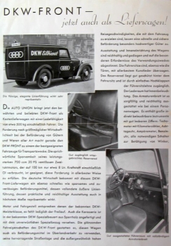 DKW Front Commercialcar Modelprogram 1936 Carbrochure (7136)